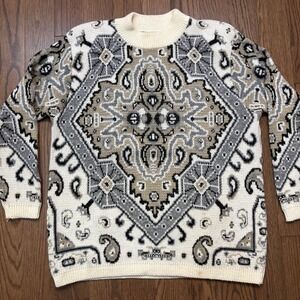 Vintage Alfred Dunner Sweater Knit Mens XL USA Made Geometric Art Pattern